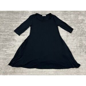 Living Doll Dress Womens Small Black Shortsleeve Pockets Rayon Blend